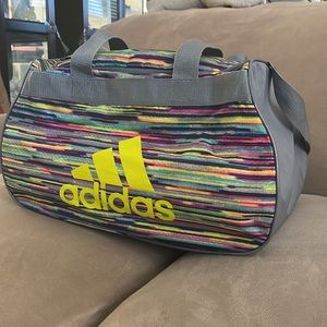 Adidas Multicolor Striped Bag with Gray Accents